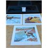 Image 1 : 3 monarch life collection prints- moose, buffalo, carabou