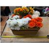 Image 1 : Wood crate of fake flowers