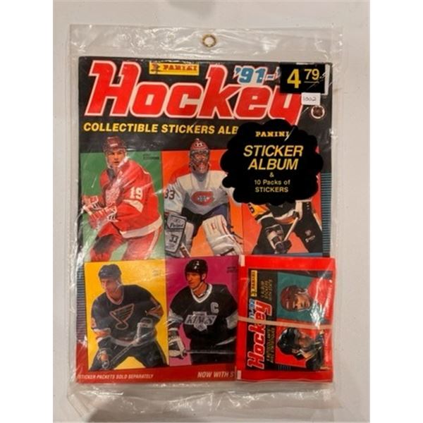 1991-92 OPC Sticker Album and 10 Unopened Packs