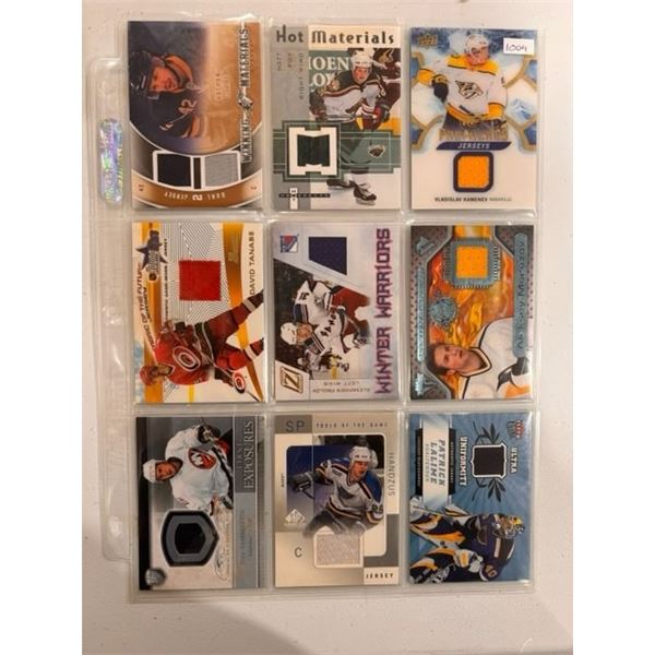 Assorted Jersey Cards - 1 Sheet (9 Hockey Cards)
