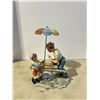 Image 4 : Man and Girl with Ice cream cart w/ umbrella 8" x 11" Tall ceramic