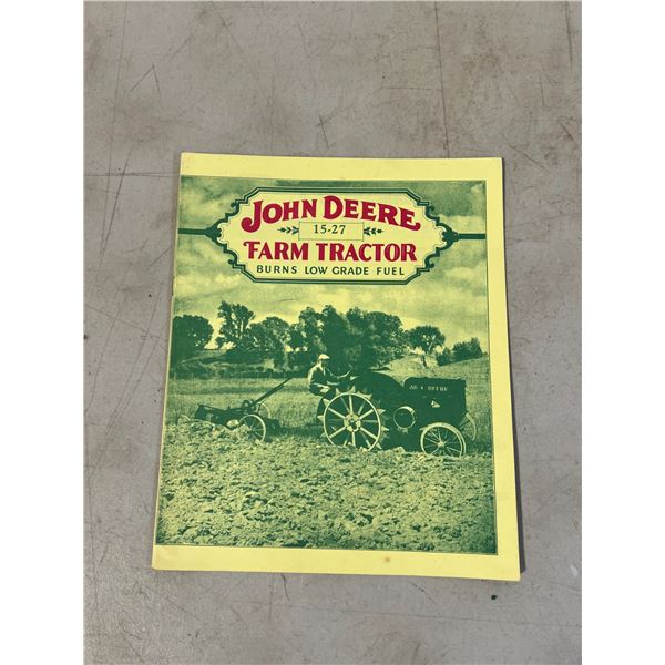 John Deere 15-27 farm tractor booklet