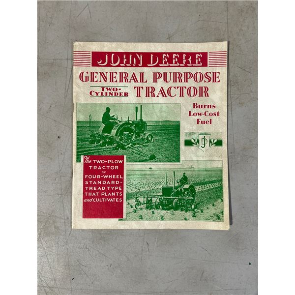 John Deere General Purpose two cylinder tractor Booklet