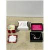 Image 2 : Love ribbon breast cancer awareness, pearl earrings set both in box