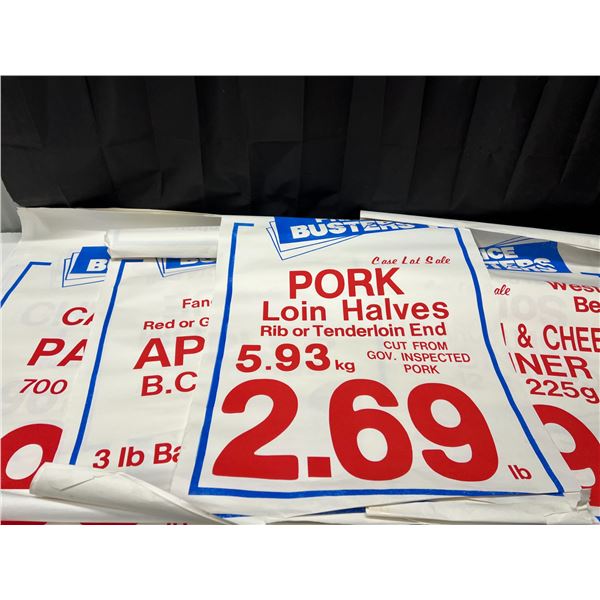(11) 24" x 38" Grocery Advertisement Poster Prices Buster