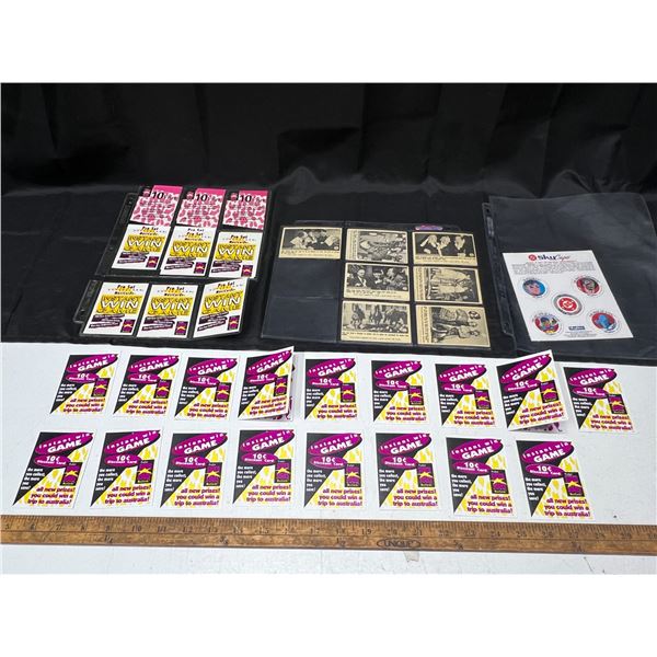 Mix lot 1993 Comes by Box Caps w/ (3) 1 Scratch Cards (7) 1966 Fleet, 3 stooges  Black and White Car