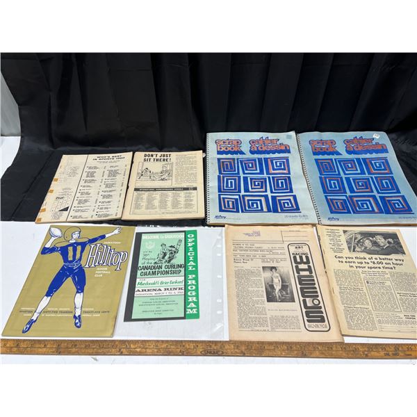 (2) Scrap books Blue Jays Ticket Stubss 1977, Sports Magazine, missing covers, Saskatoon Hill tops Y