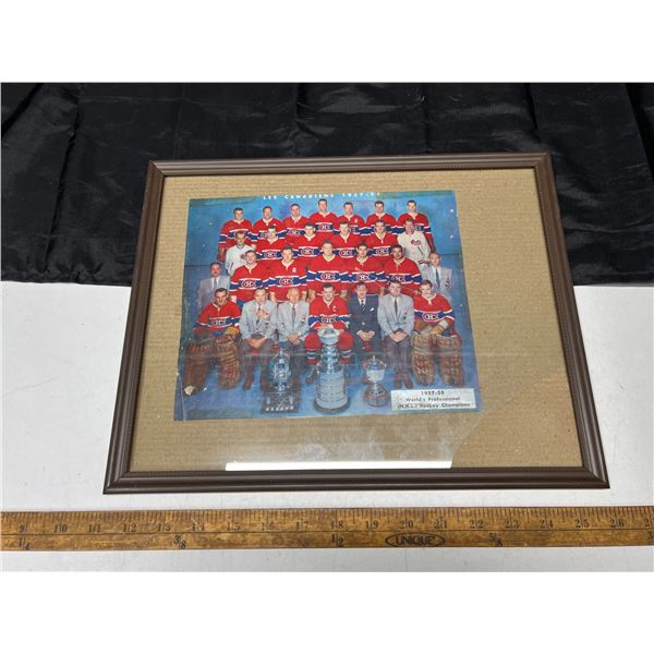 1957-58' Hockey Champions Framed Photo (Broken Side Glass)