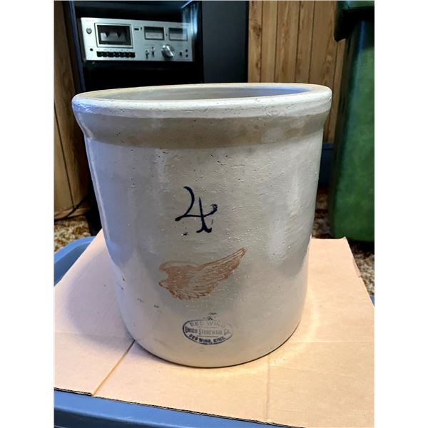 #4 Crock "Red Wing Union Stoneware Co. Red Wing Minn"