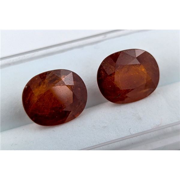 $9,424 Appraisal - 9.92 ct Cert. Red Garnet gemstone Pair
