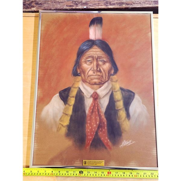 Signed indigenous portrait print- 24" by 18"