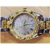 Image 3 : New quartz "sparkling crystal" wrist watch - gold coloured