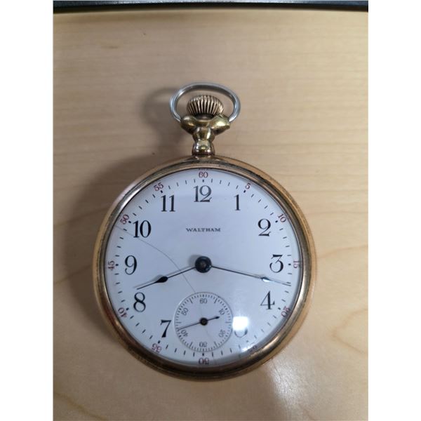 Waltham pocket watch- 15 jewels- fortune gold filled- runs good