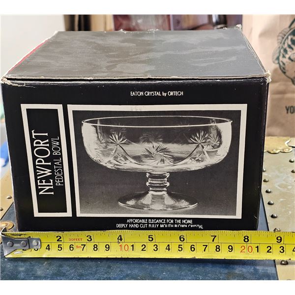 Newport Crystal Pedestal Bowl in Original Box