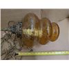 Image 3 : amber MCM crackle glass swag lamp - works, new switch