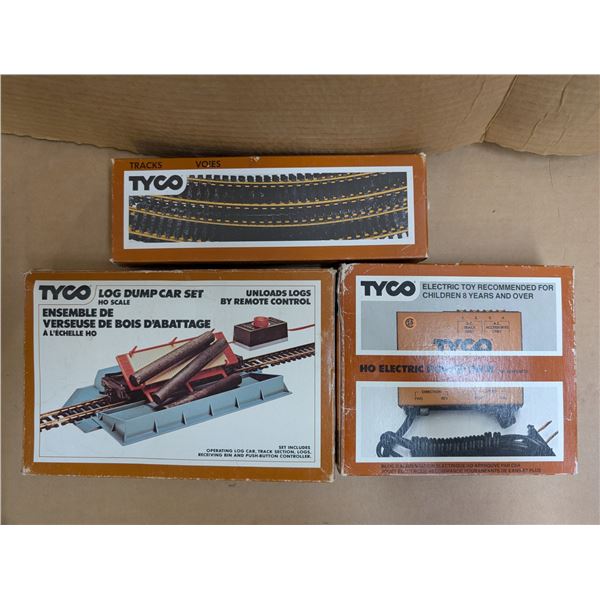 3 boxes Tyco train accessories