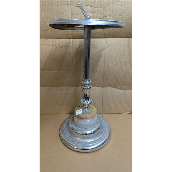 chrome marble ashtray (missing accessories, broken handle)
