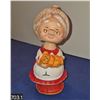 Image 1 : 1950s/60s bisque Mrs. Claus "double" bobblehead nodder. Both top parts move separately.