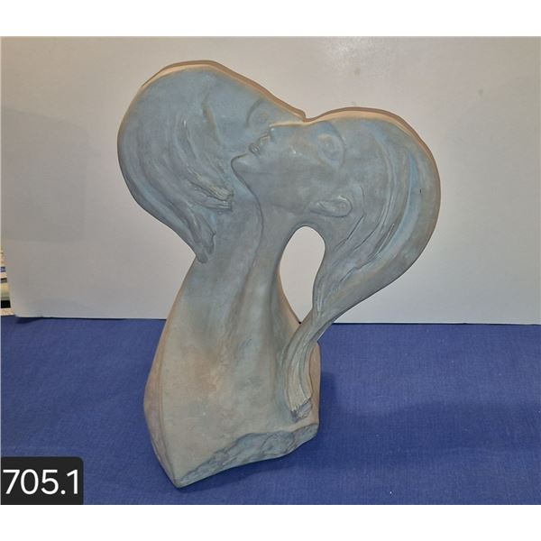 Original Austin MCM sculpture "Faces of Love", signed "Fisher"