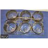 Image 2 : Set of 6 MCM Dorothy Thorpe low ball silver-fade glasses with chrome rack