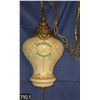 Image 1 : MCM hanging amber swag lamp, textured decoration, original diffuser, working