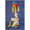 Image 1 : Windup tin lithographed Shylling circus elephant toy - works, drives while top rotates