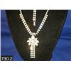 Image 2 : Matching 1950s rhinestone necklace and tennis bracelet, perfect condition