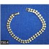 Image 4 : Matching 1950s rhinestone necklace and tennis bracelet, perfect condition