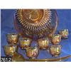 Image 2 : Large marigold Indiana glass Harvest Grape pattern punch bowl set with cups, no damage