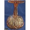 Image 4 : Footed carnival glass compote, heavy, 7 3/4 inches tall, no damage