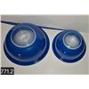 Image 2 : Set of 2 blue Pyrex mixing bowls, good shape