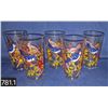 Image 1 : Set of 5 1960s MCM swanky swig drinking glasses, Blue Bird decoration