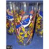 Image 2 : Set of 5 1960s MCM swanky swig drinking glasses, Blue Bird decoration