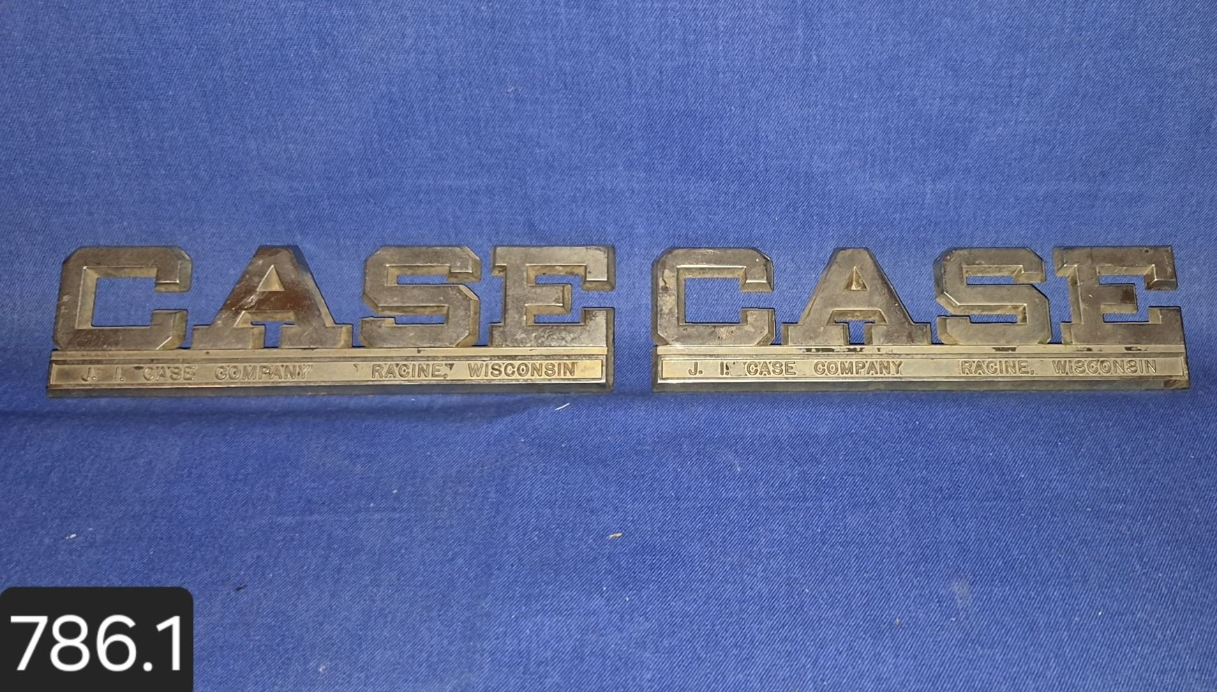 Same Tractor Emblems Pair of J. I. Case tractor emblems, 1960s, with tabs on back - Schmalz ...