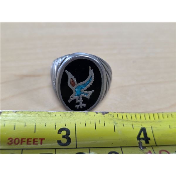 Ring, inlaid Phoenix bird