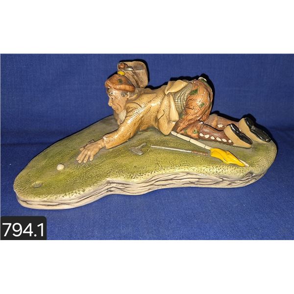 Golfing collectable, chalkware figure