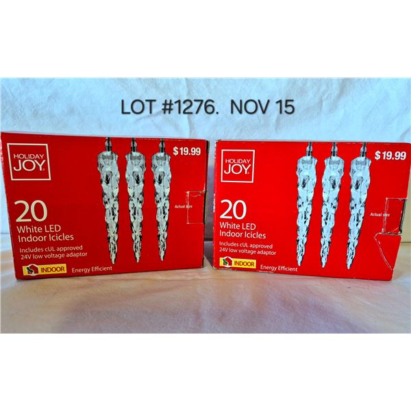 (2) sets of LED Christmas Icicle Lights.  New in Box.  Purchased New never used.