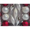 Image 4 : (3) Sets of Red, White Snowflake, Silver Christmas Ornaments.  New in Box.  Purchased New never used