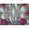Image 6 : (3) Sets of Red, White Snowflake, Silver Christmas Ornaments.  New in Box.  Purchased New never used