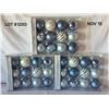Image 1 : (3) Sets of Blue,Striped, Snowflake Christmas Ornaments  New in Box. Purchased New never used.