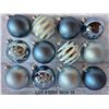 Image 2 : (3) Sets of Blue,Striped, Snowflake Christmas Ornaments  New in Box. Purchased New never used.