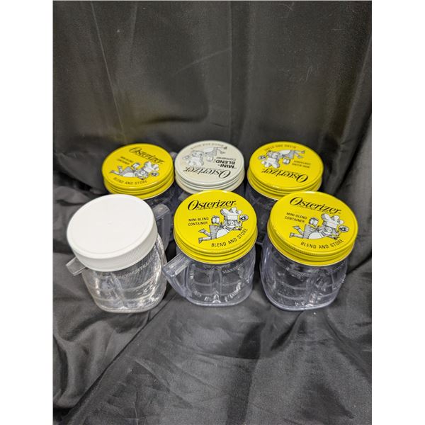 (6) Vintage Osterizer Liquefier Blender Mini Blend Containers