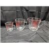 Image 1 : (3) Set of Glass Measuring Cups (2) Pyrex (1) Fire King