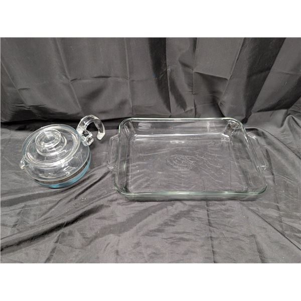 Anchor Hocking Glass Oven Baking Dish w/ Pyrex Glass Coffee Pot