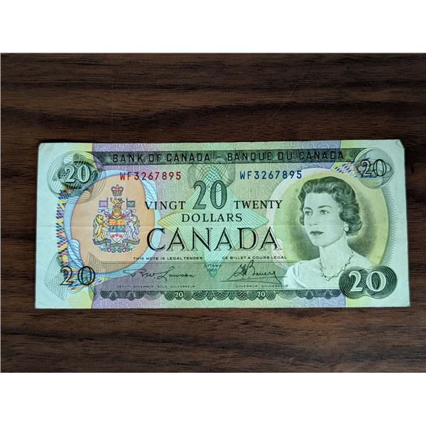 1969 Canadian 20 Dollar Bill WF3267895