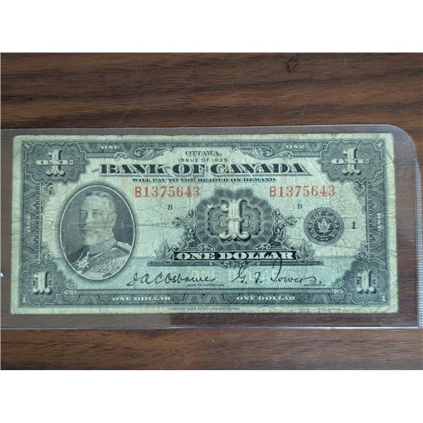 Canadian 1935 1 Dollar Bill B1375643