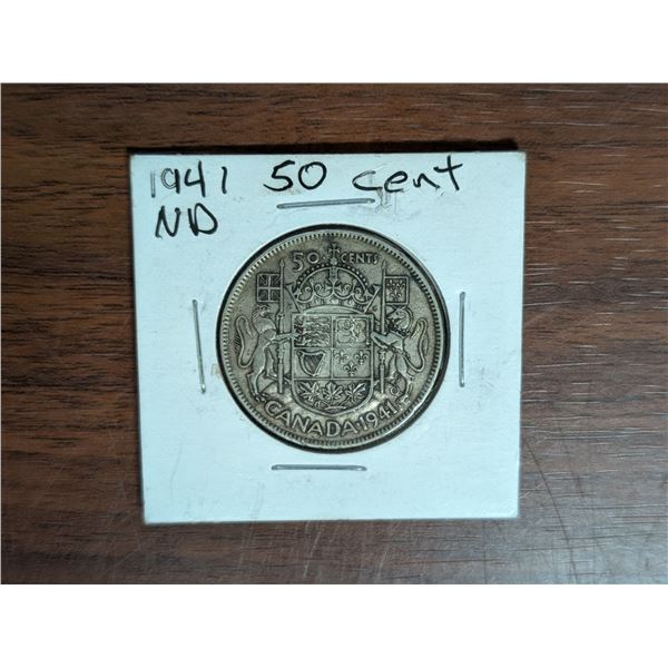 1941 Canadian 50 Cent Coin 800.Silver.200.Copper