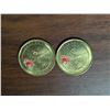 (2) Coloured Canadian Loonies 1896-2021 Klondike Coins