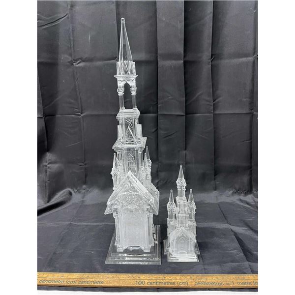 Big and Small LED Lighted Castle Acrylic Christmas Decoration (Untested)