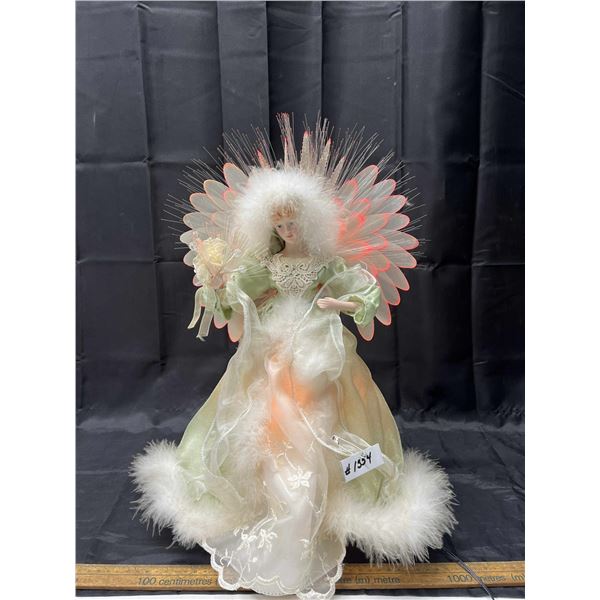 Green Christmas Angel Light Decoration Tree Topper (Tested)